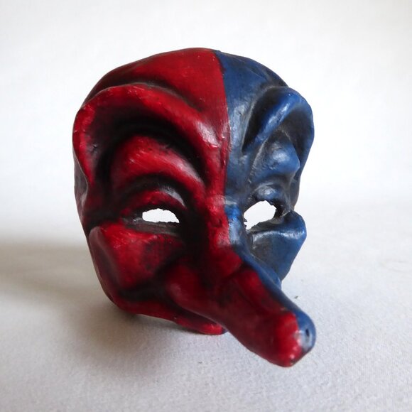 NEW VINTAGE 3” ITALY VENETIAN COMMEDIA DELL’ARTE PAPER MACHE MASK - Picture 2 of 10